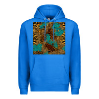 True Royal tiger leopard turquoise glitter seamless pattern Premium Hoodie - BundleAndBundleShop