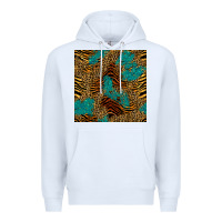 White tiger leopard turquoise glitter seamless pattern Premium Hoodie - BundleAndBundleShop
