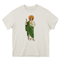 Cream san judas Heavy Core Tee - JahusDesignShop