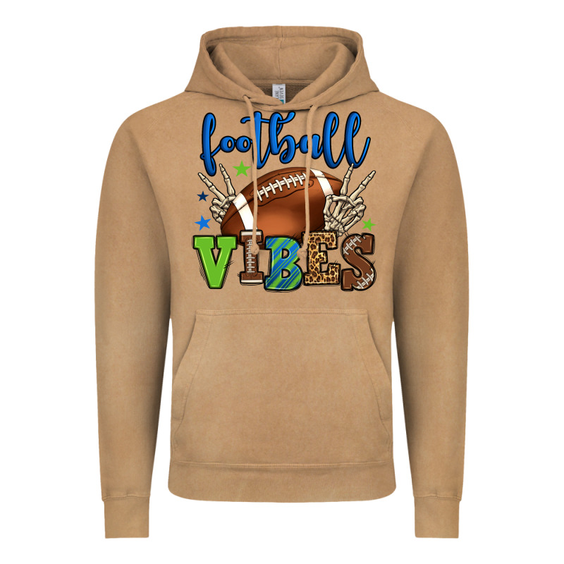 Football Vibes Green And Blue Vintage Hoodie by HowdyJamesFarm | Teevron