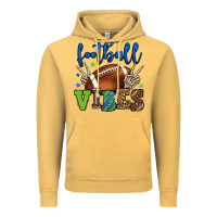 Vintage Mustard Football vibes green and blue Vintage Hoodie - HowdyJamesFarm