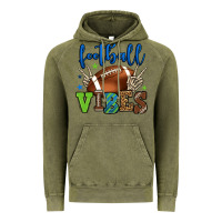 Vintage Olive Football vibes green and blue Vintage Hoodie - HowdyJamesFarm