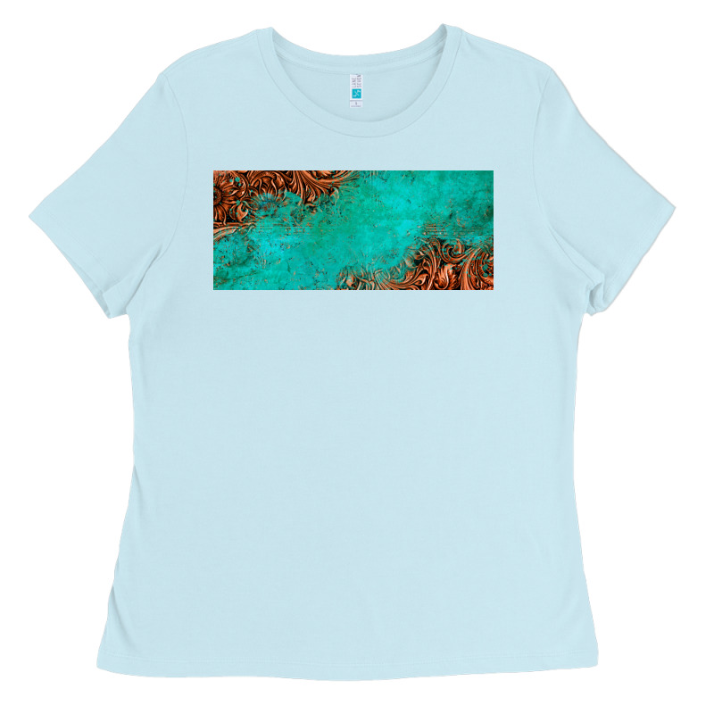 Tooled Leather Turquoise Glitter 11oz Mug Ladies Tee by Jasminsmagicworld | Teevron