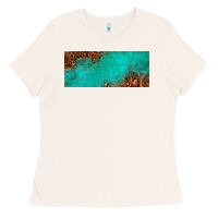 Bone tooled leather turquoise glitter 11oz mug Ladies Tee - Jasminsmagicworld