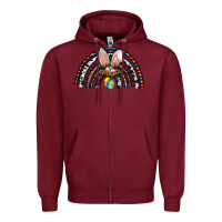 Burgundy easter rainbow Zipper Hoodie - CowhideDigitalArt