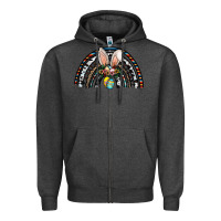 Charcoal Heather easter rainbow Zipper Hoodie - CowhideDigitalArt