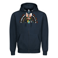 Navy easter rainbow Zipper Hoodie - CowhideDigitalArt