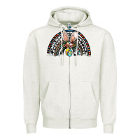 Oatmeal Heather easter rainbow Zipper Hoodie - CowhideDigitalArt