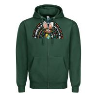 Sports Green easter rainbow Zipper Hoodie - CowhideDigitalArt