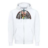 White easter rainbow Zipper Hoodie - CowhideDigitalArt