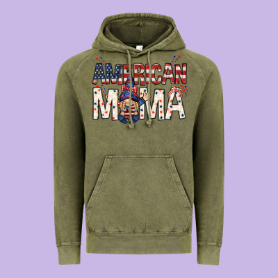 American Mama With Gnome Mother's Day Vintage Hoodie Designed By Howdyjamesfarm