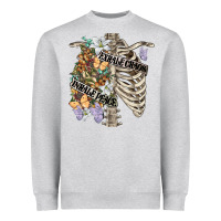 Heather Grey inhale peace exhale chaos chest Heavyweight Sweatshirt - FaDigitalArtStudio
