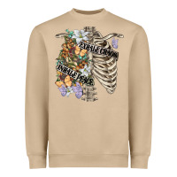 Mushroom inhale peace exhale chaos chest Heavyweight Sweatshirt - FaDigitalArtStudio