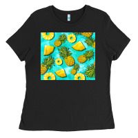Black blue pineapple Ladies Tee - BarkalooDesign