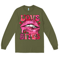 Army Green Love bites Valentine's Day Long Sleeve Tee - HowdyJamesFarm
