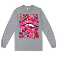 Heather Grey Love bites Valentine's Day Long Sleeve Tee - HowdyJamesFarm