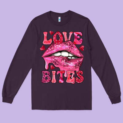 Love Bites Valentine's Day Long Sleeve Tee Designed By Howdyjamesfarm
