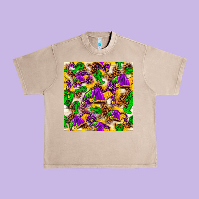 Mardi Gras Jester Had And Crawfish With Leopard Pa Urban Heavy Tee Designed By Howdyjamesfarm
