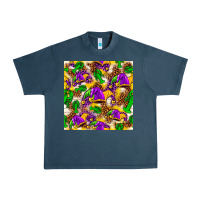 Midnight Navy Mardi Gras jester had and crawfish with leopard pa Urban Heavy Tee - HowdyJamesFarm