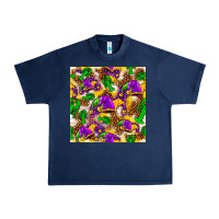 Navy Mardi Gras jester had and crawfish with leopard pa Urban Heavy Tee - HowdyJamesFarm