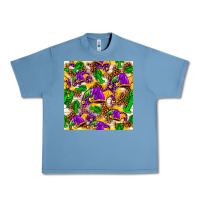 Pebble Blue Mardi Gras jester had and crawfish with leopard pa Urban Heavy Tee - HowdyJamesFarm