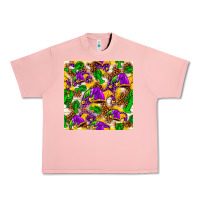 Salmon Mardi Gras jester had and crawfish with leopard pa Urban Heavy Tee - HowdyJamesFarm