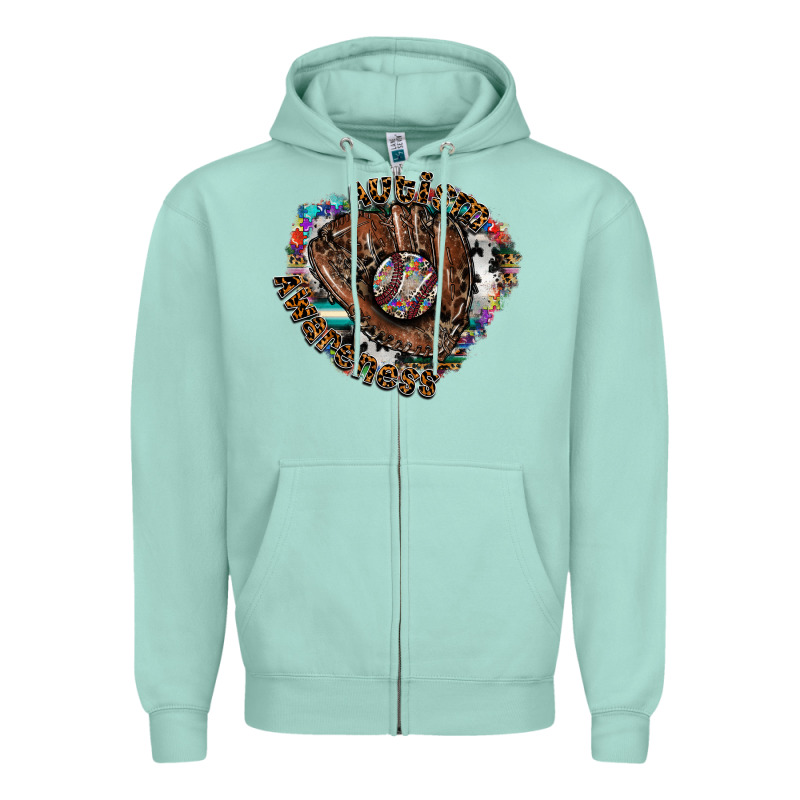 Autism Awareness Baseball Zipper Hoodie by CowhideDigitalArt | Teevron