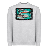 Heather Grey western serape cowhide turquoise glitter Heavyweight Sweatshirt - FaDigitalArtStudio