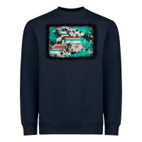 Navy western serape cowhide turquoise glitter Heavyweight Sweatshirt - FaDigitalArtStudio