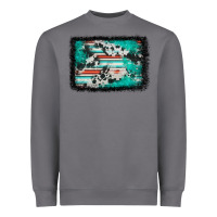 Storm western serape cowhide turquoise glitter Heavyweight Sweatshirt - FaDigitalArtStudio