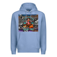 Colony Blue turkey wine and feelin fine tumbler Premium Hoodie - BundleAndBundleShop