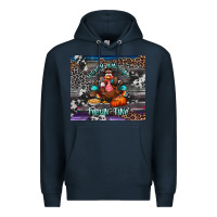 Navy turkey wine and feelin fine tumbler Premium Hoodie - BundleAndBundleShop