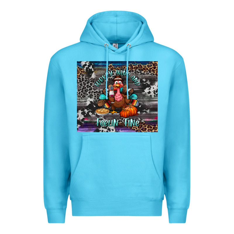 Turkey Wine And Feelin Fine Tumbler Premium Hoodie by BundleAndBundleShop | Teevron