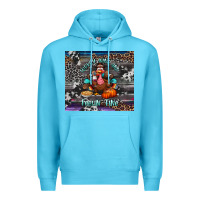 Ocean Blue turkey wine and feelin fine tumbler Premium Hoodie - BundleAndBundleShop