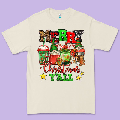 Merry Christmas Y'all Gnome Coffee Premium Tee Designed By Jasminsmagicworld
