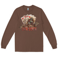 Chestnut Long live cowboys cards Long Sleeve Tee - HowdyJamesFarm