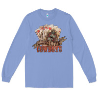 Colony Blue Long live cowboys cards Long Sleeve Tee - HowdyJamesFarm