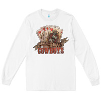 White Long live cowboys cards Long Sleeve Tee - HowdyJamesFarm