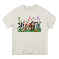Cream easter cow Heavy Core Tee - LillyAllenDesigns