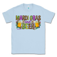 Dusty Blue Mardi Gras and beer Classic Tee - NancyCooperArtShop