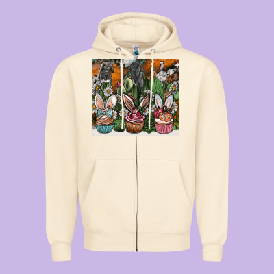 Easter Zipper Hoodie Designed By Cowhidedigitalart