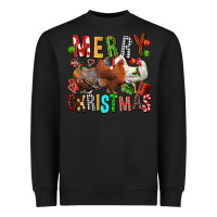 Merry Christmas Chickens Heavyweight Sweatshirt | Teevron
