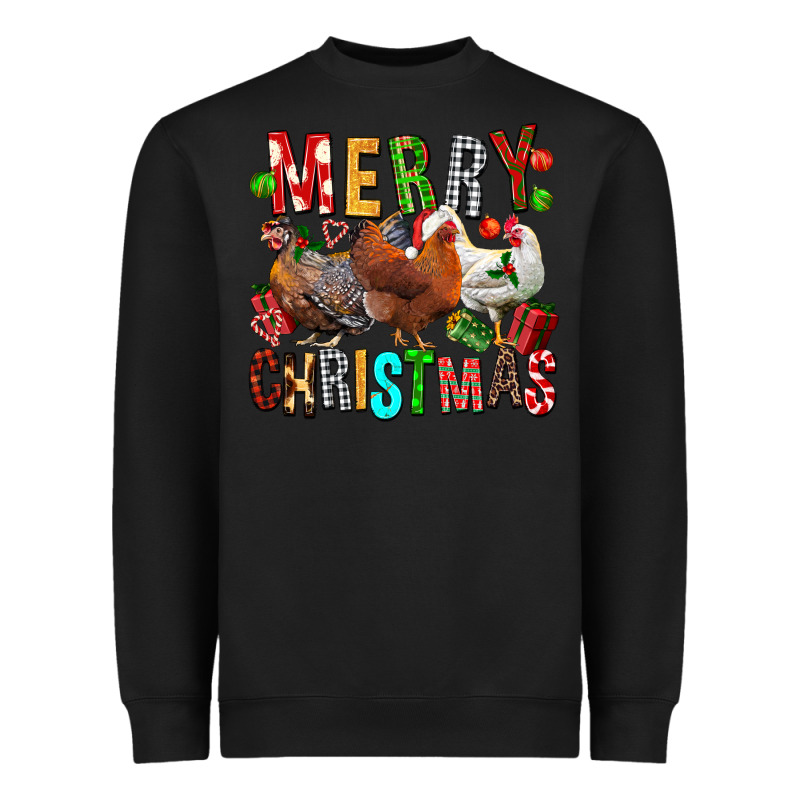 Merry Christmas Chickens Heavyweight Sweatshirt by FaDigitalArtStudio | Teevron