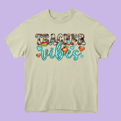 Teacher Vibes Heavy Core Tee Designed By Jahusdesignshop