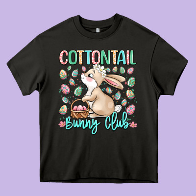 Cottontail Bunny Club Heavy Core Tee Designed By Lillyallendesigns
