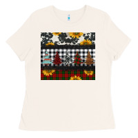 Bone christmas trees and sunflowers Ladies Tee - Jasminsmagicworld