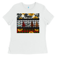 White christmas trees and sunflowers Ladies Tee - Jasminsmagicworld