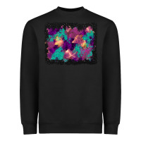 Black halloween trees and turquoise glitter background Heavyweight Sweatshirt - BundleAndBundleShop