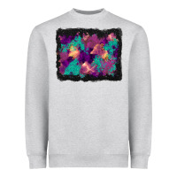 Heather Grey halloween trees and turquoise glitter background Heavyweight Sweatshirt - BundleAndBundleShop