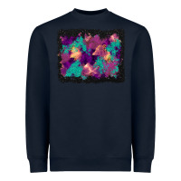 Navy halloween trees and turquoise glitter background Heavyweight Sweatshirt - BundleAndBundleShop
